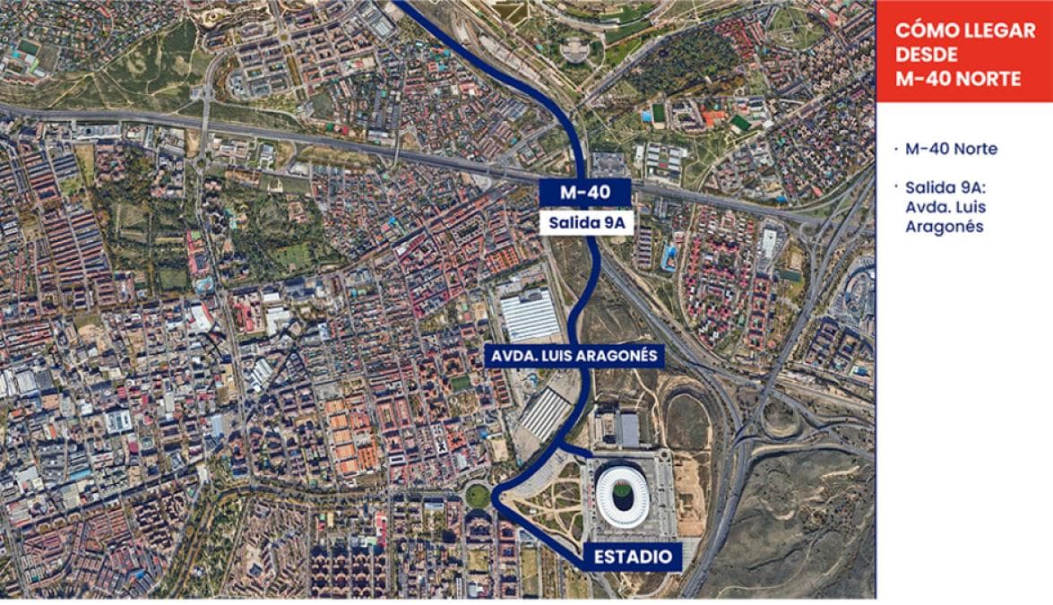 Mejor ruta de entrada y salida al parking del Estadio Metropolitano para el Bad Bunny Madrid 2026